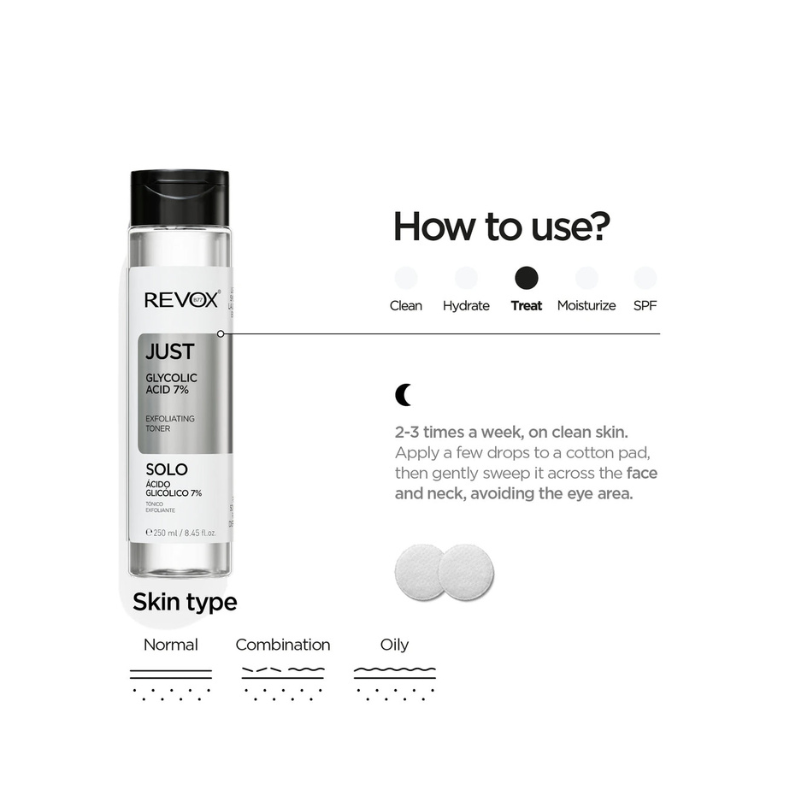 Revox Just Glycolic Acid 7% Exfoliating Toner 250ml