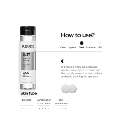 Revox Just Glycolic Acid 7% Exfoliating Toner 250ml